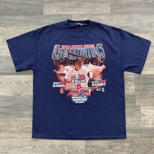 Boston Red Sox 2004 World Series Champions Tee Men’s LARGE Damon Schilling Manny